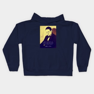 James Joyce portrait and quote: There is not past, no future; Kids Hoodie